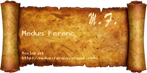 Medus Ferenc névjegykártya